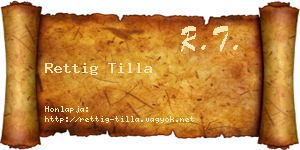 Rettig Tilla névjegykártya